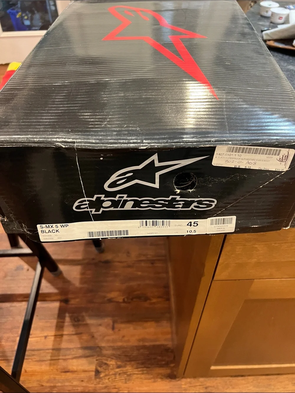 Alpinestars Black Motorcycle Racing Boots with White Logo